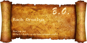 Bach Orsolya névjegykártya