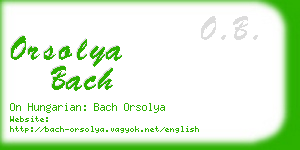 orsolya bach business card